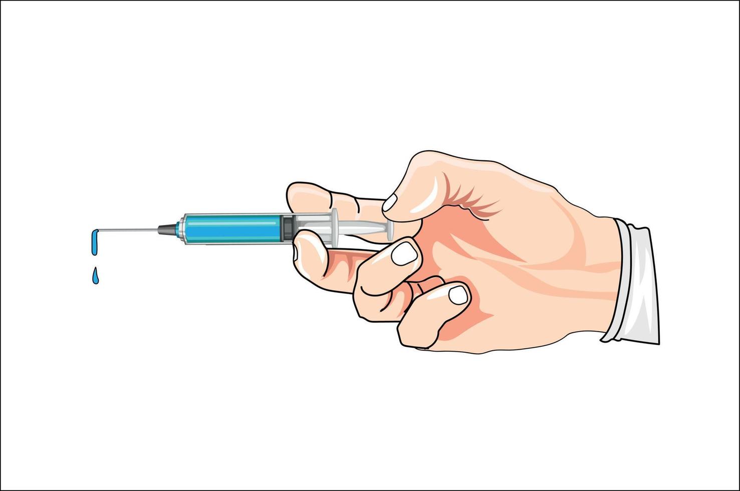 Hand holding injection vector