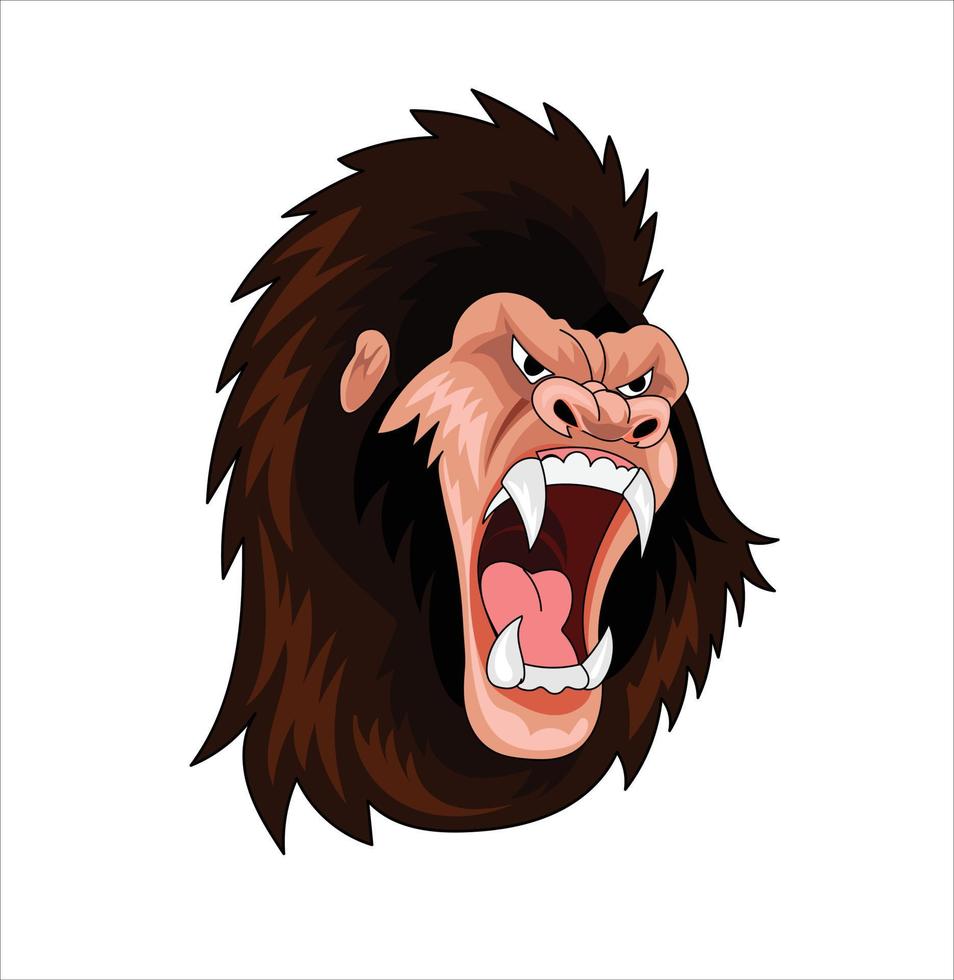 Gorilla mascot logo vector illustration on white background