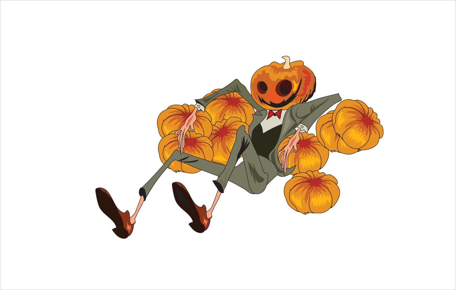 man in Halloween day illustration, vector