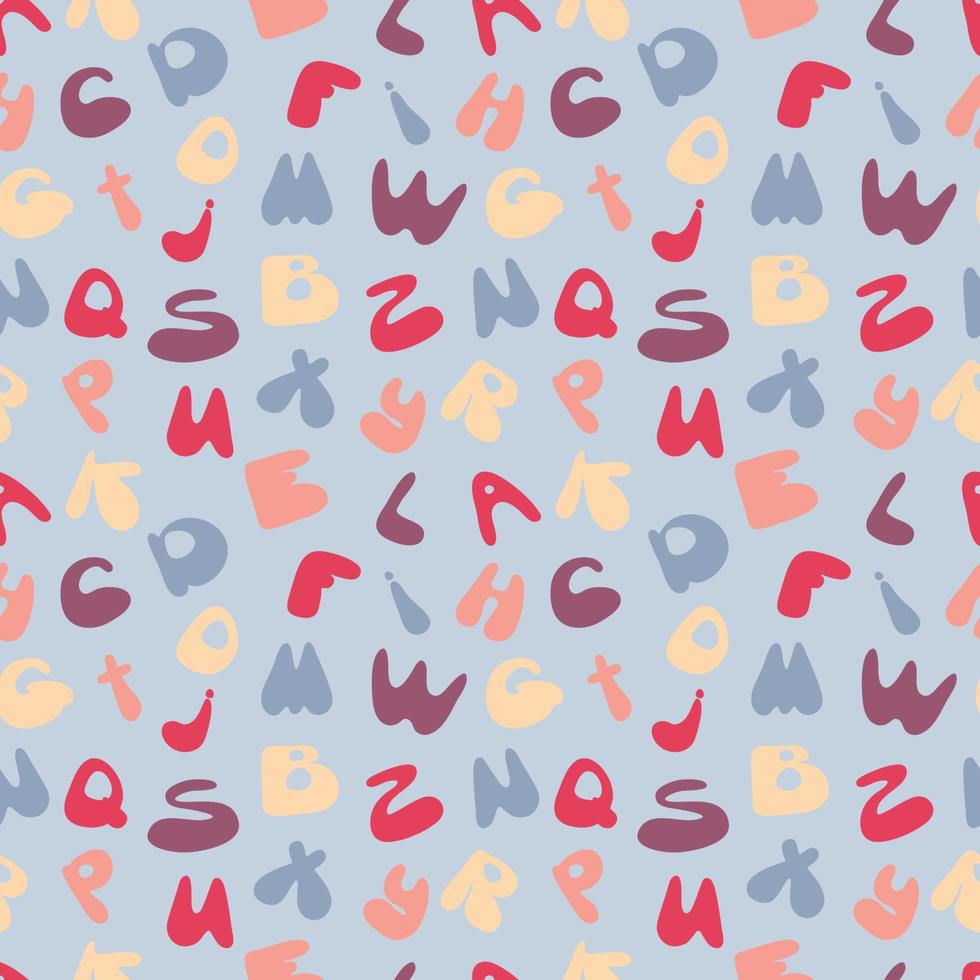 Colorful seamless pattern with English letters, alphabets. ABC background.different letters ABC. Colorful school pattern for children. Multicolor background for kids. Alphabet studying background. vector