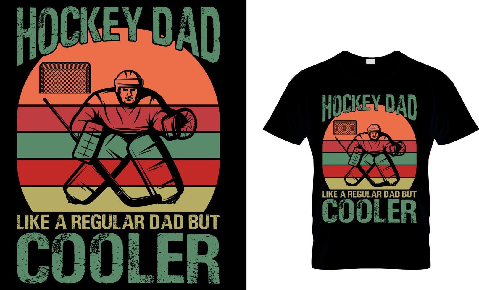 gráfico vectorial de diseño de camiseta de hockey sobre hielo. papá de hockey como un papá normal pero más genial. vector