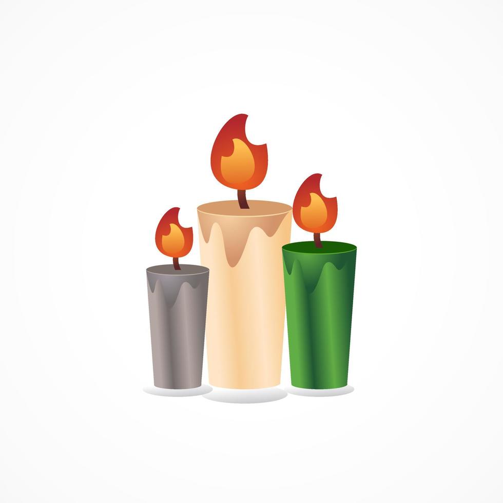 3d candles of various shapes vector