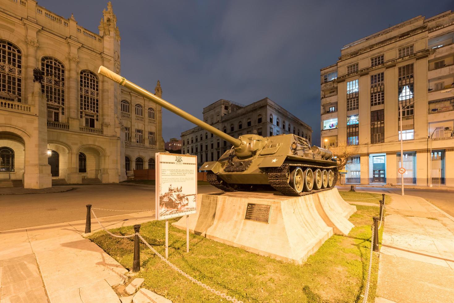 Havana, Cuba - January 8, 2017 -  Soviet tank in front of the Museum of the Revolution in Havana. The palace was the headquarters of the Cuban government for 40 years. photo