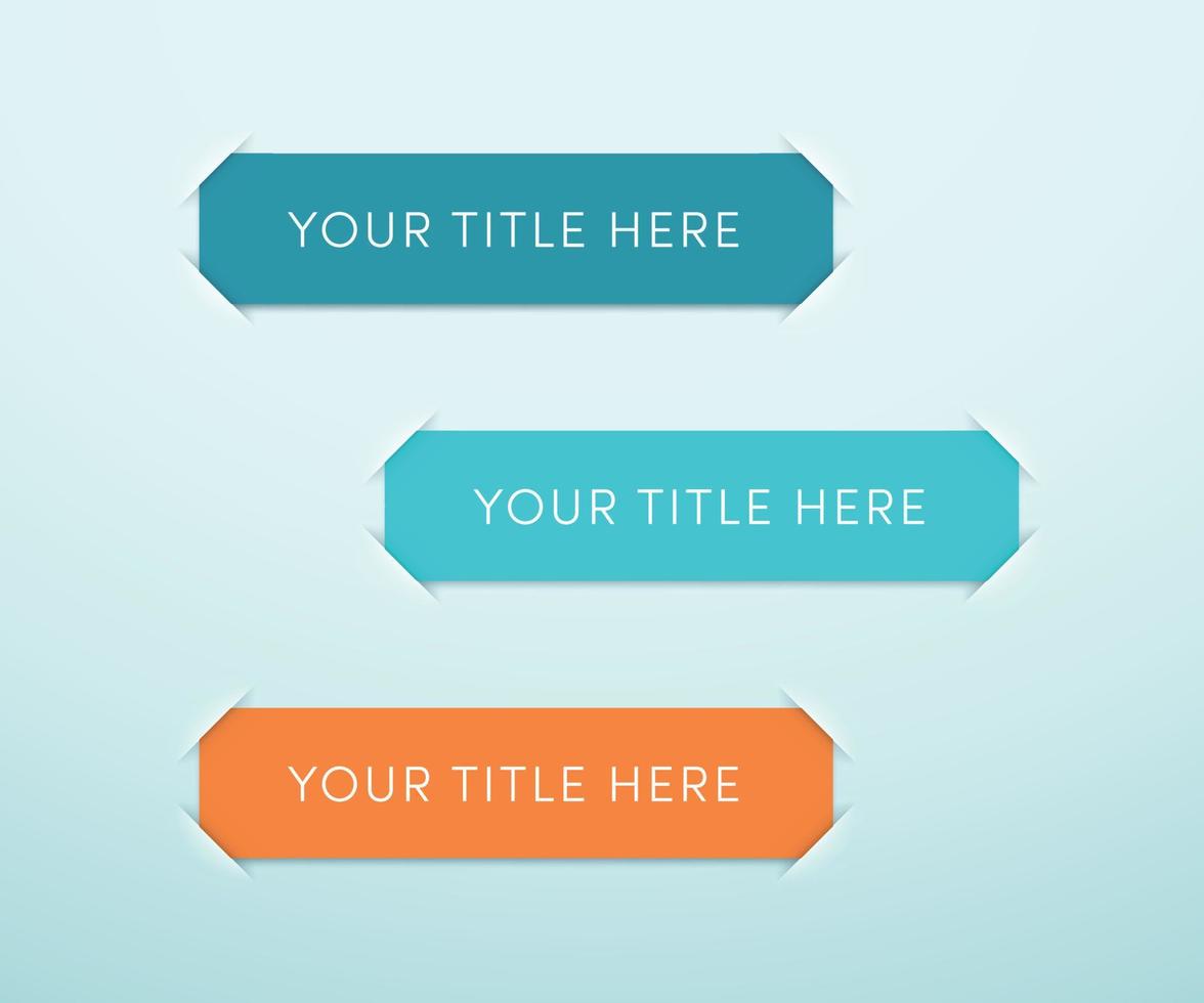 Three Vector Colorful Banner Blank Text Box Templates