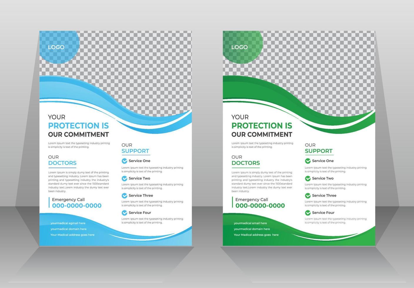 Professional medical healthcare flyer designn template vector