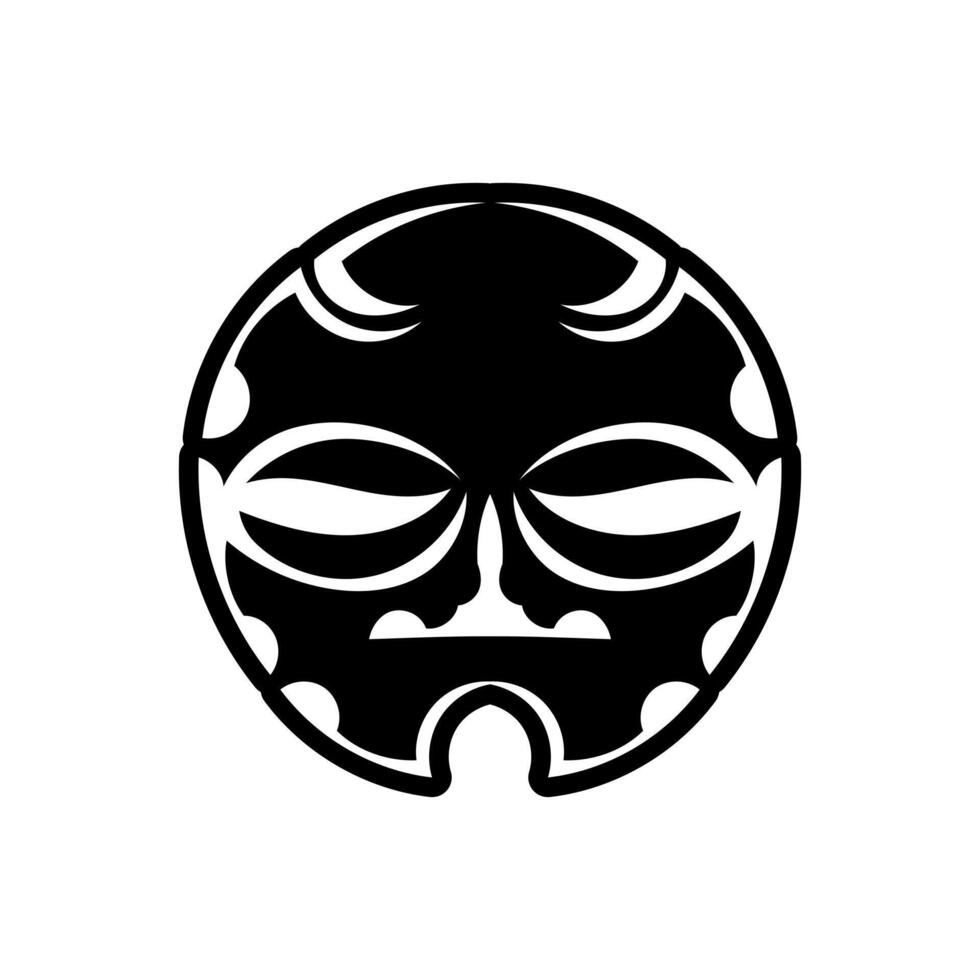 Maori traditional mask. Polynesian tattoo styled mask. Vector illustration.