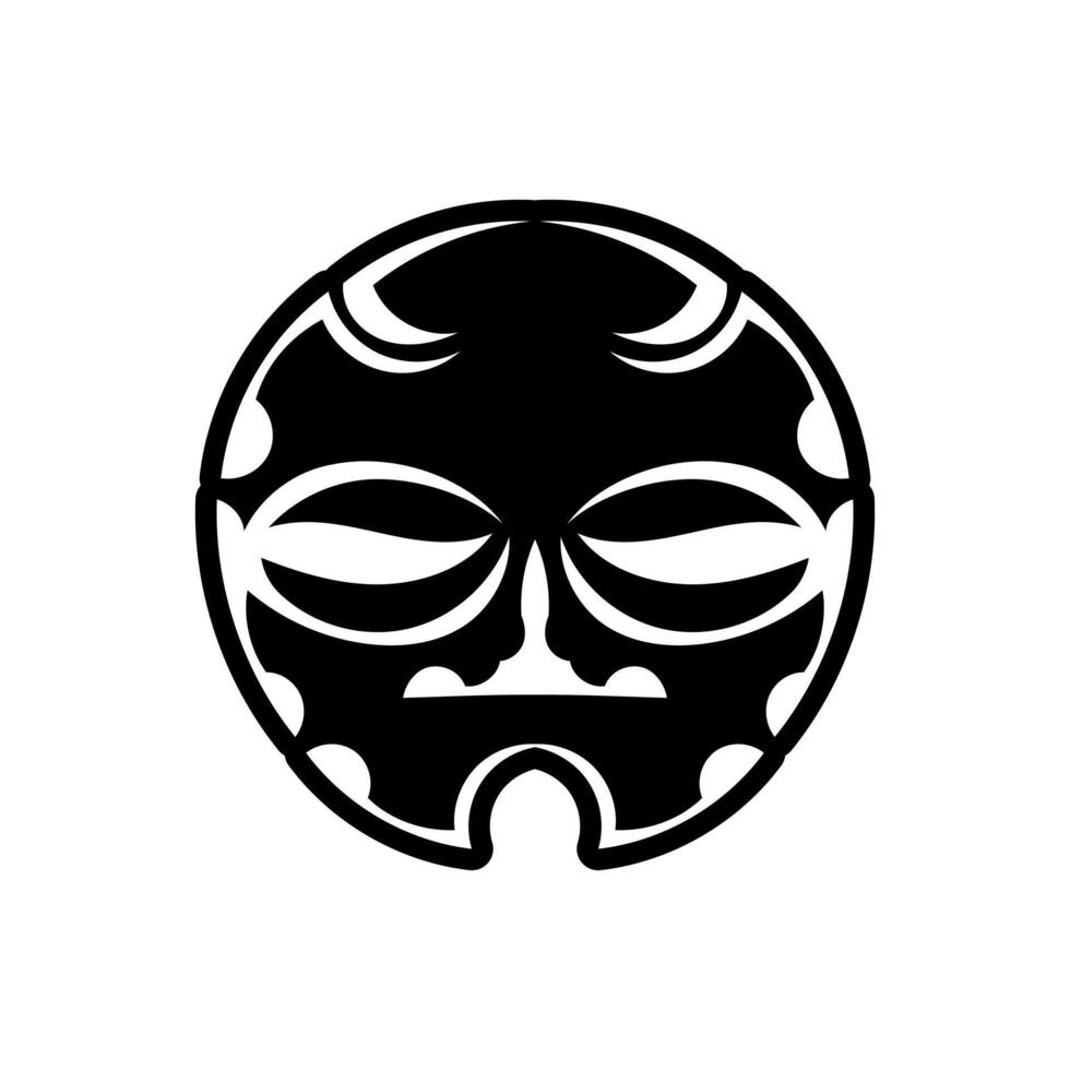 Maori traditional mask. Polynesian tattoo styled mask. Vector illustration.