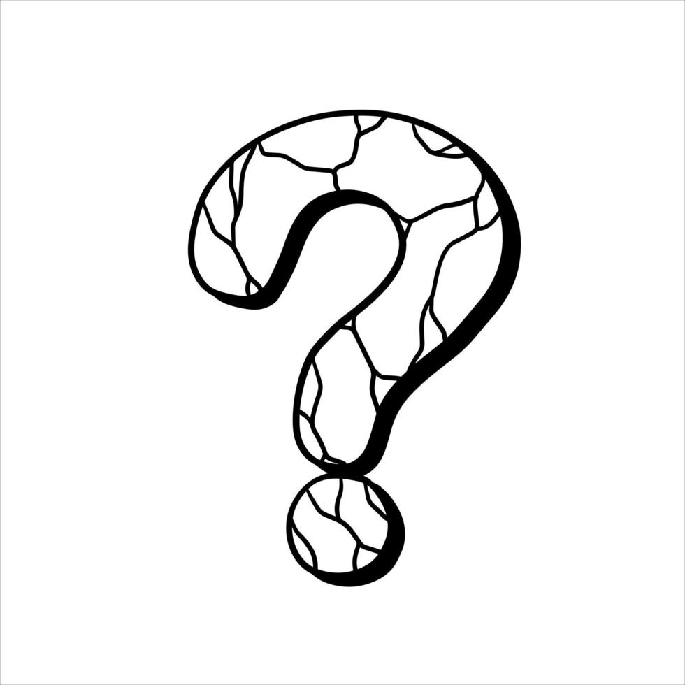 Question mark. Hand drawn Doodle FAQ symbol vector