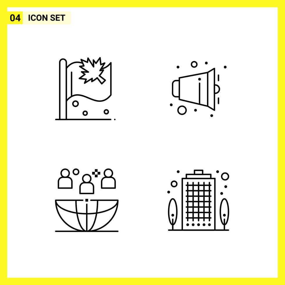 4 Icon Set Simple Line Symbols Outline Sign on White Background for Website Design Mobile Applications and Print Media Creative Black Icon vector background