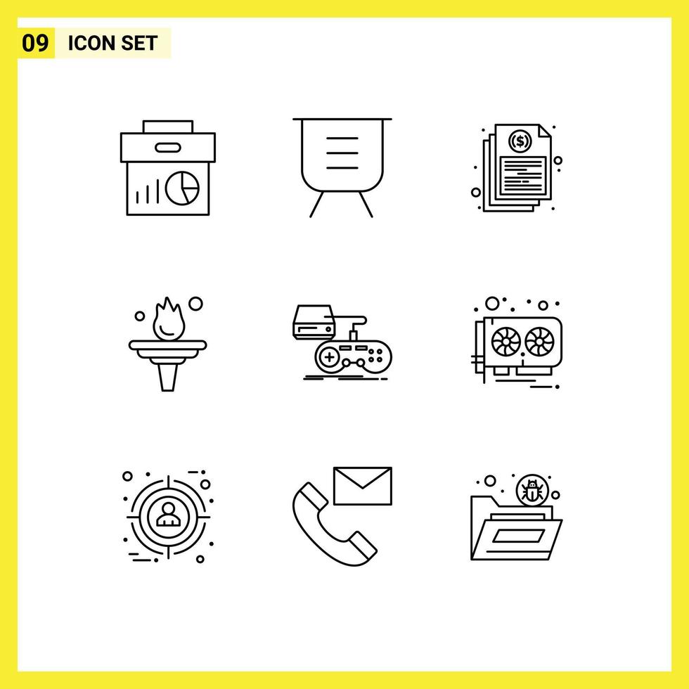9 Outline concept for Websites Mobile and Apps motivation career performance report file Editable Vector Design Elements