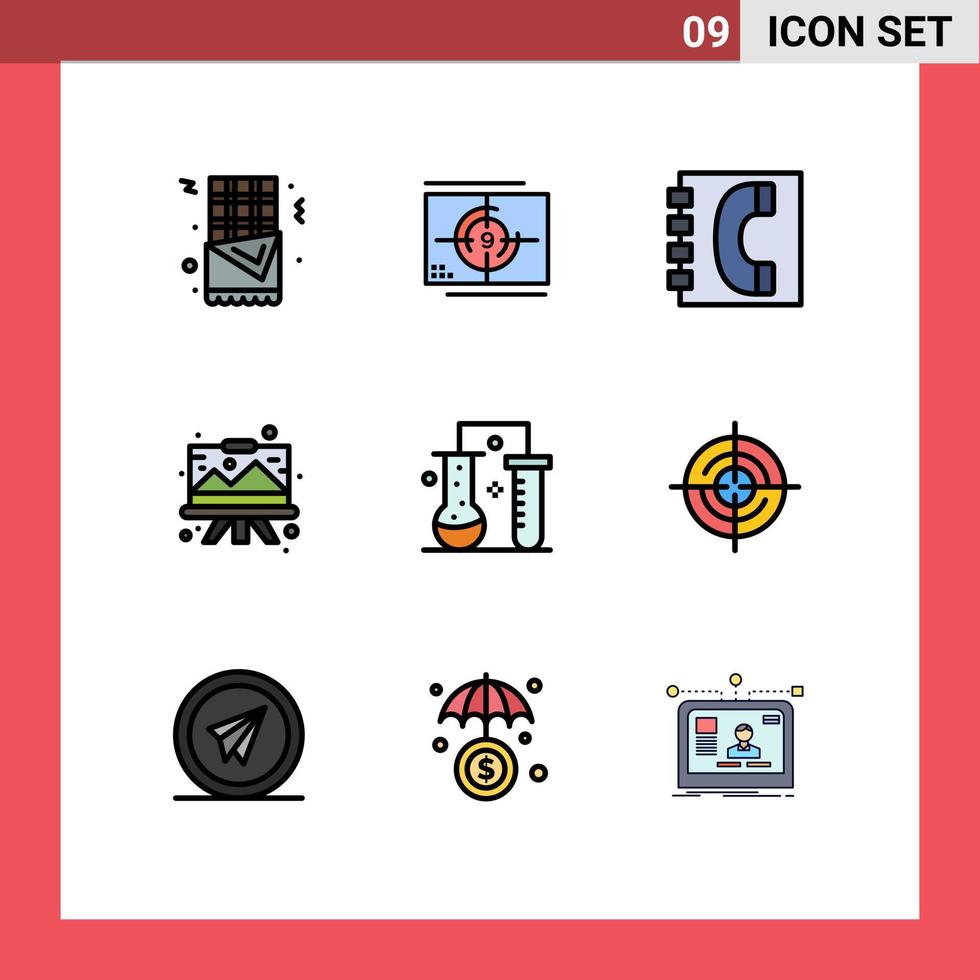 9 Creative Icons Modern Signs and Symbols of painting easel book drawing information Editable Vector Design Elements