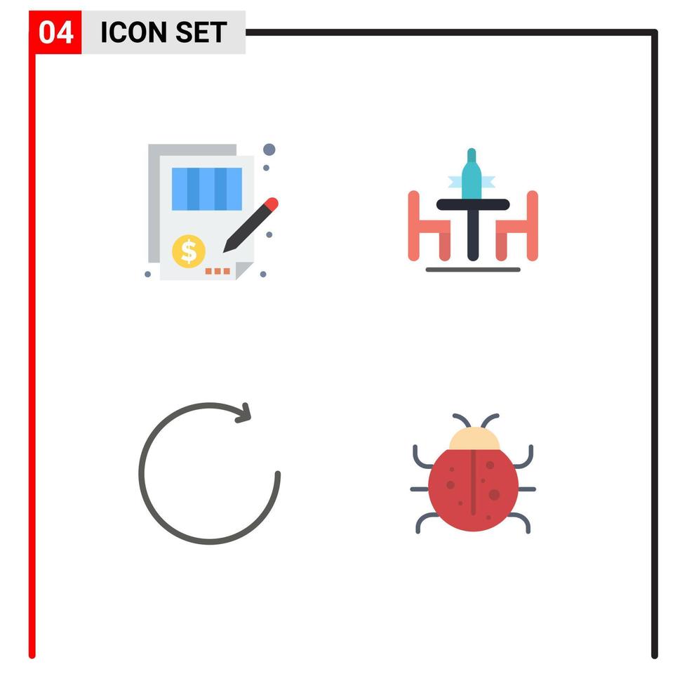 Stock Vector Icon Pack of 4 Line Signs and Symbols for accuracy meeting justice conference clockwise Editable Vector Design Elements