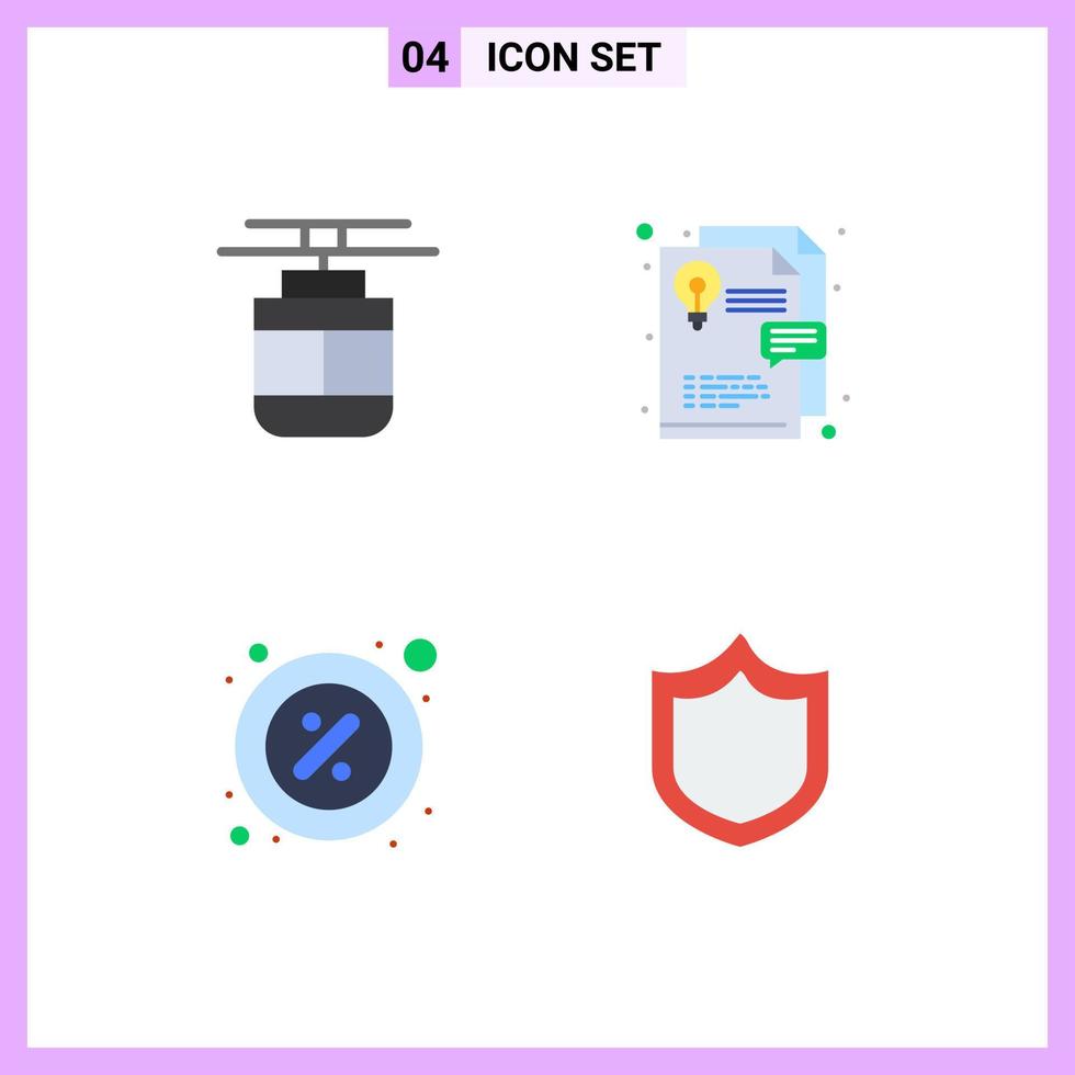 Group of 4 Modern Flat Icons Set for air part transportation layout piece Editable Vector Design Elements