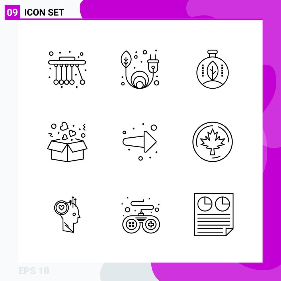 Line Icon set. Pack of 9 Outline Icons isolated on White Background for Web Print and Mobile. vector