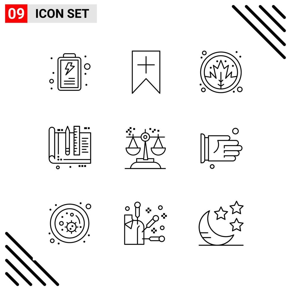 Pixle Perfect Set of 9 Line Icons. Outline Icon Set for Webite Designing and Mobile Applications Interface. vector
