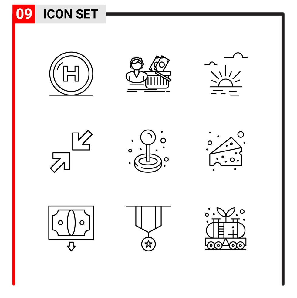 9 General Icons for website design print and mobile apps. 9 Outline Symbols Signs Isolated on White Background. 9 Icon Pack. vector