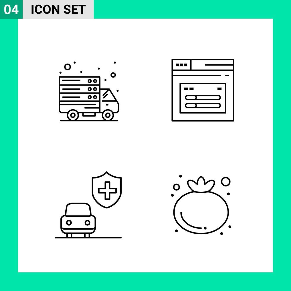 Pack of 4 Line Style Icon Set. Outline Symbols for print. Creative Signs Isolated on White Background. 4 Icon Set. vector