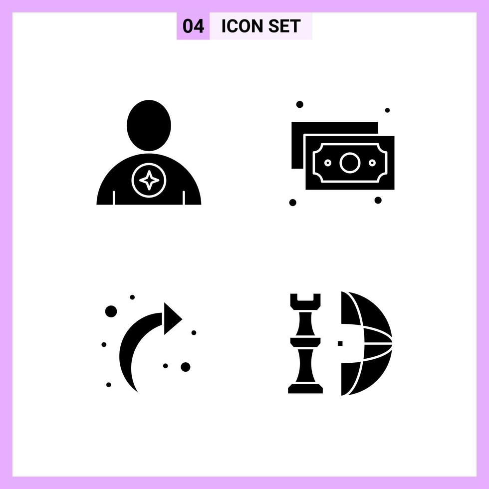 4 Icons in Solid Style. Glyph Symbols on White Background. Creative Vector Signs for Web mobile and Print.