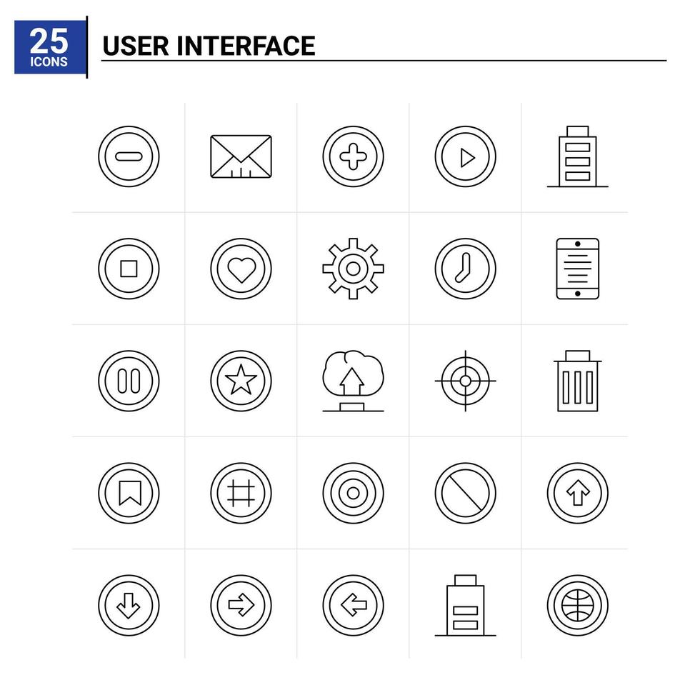 25 User Interface icon set. vector background