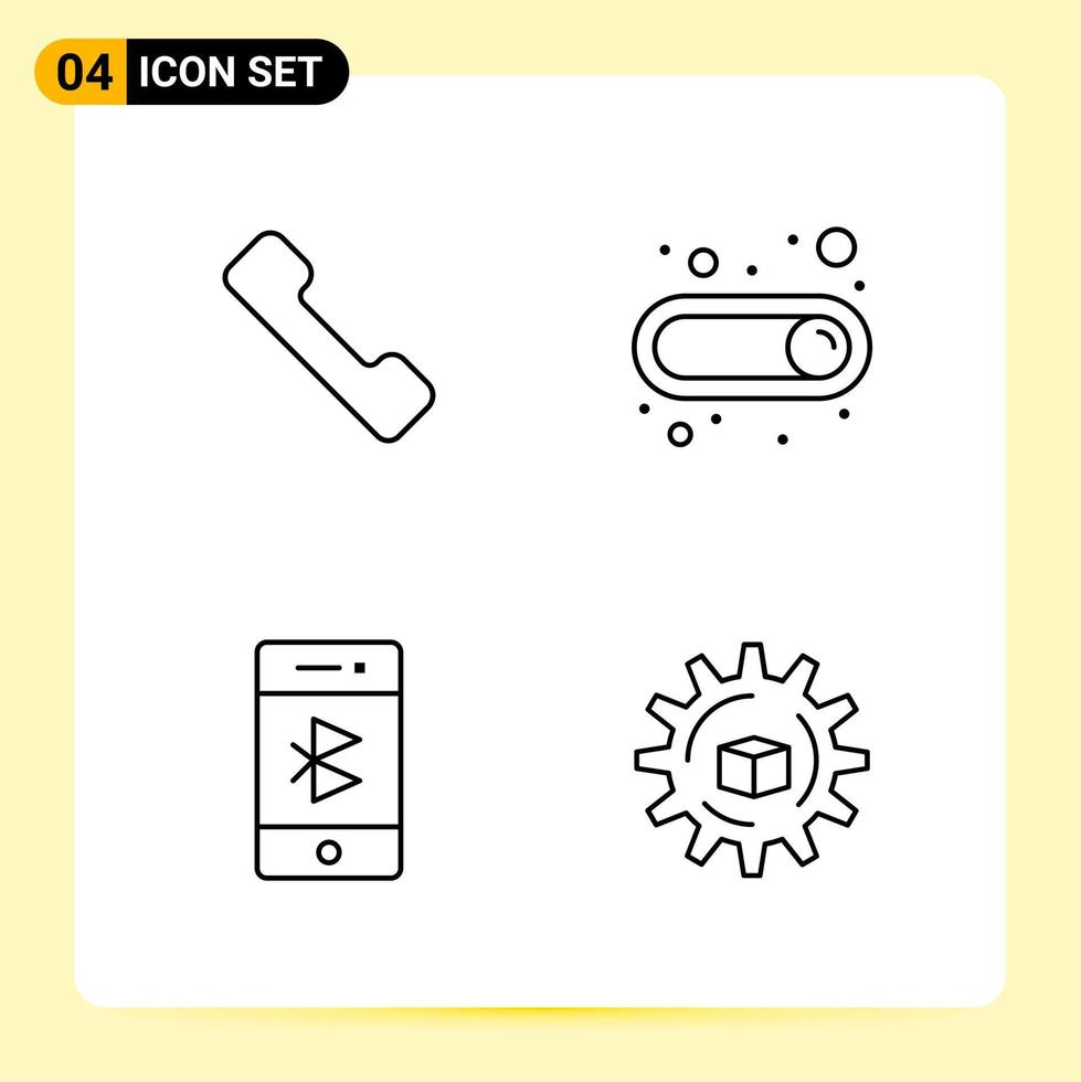 4 Creative Icons for Modern website design and responsive mobile apps. 4 Outline Symbols Signs on White Background. 4 Icon Pack. vector