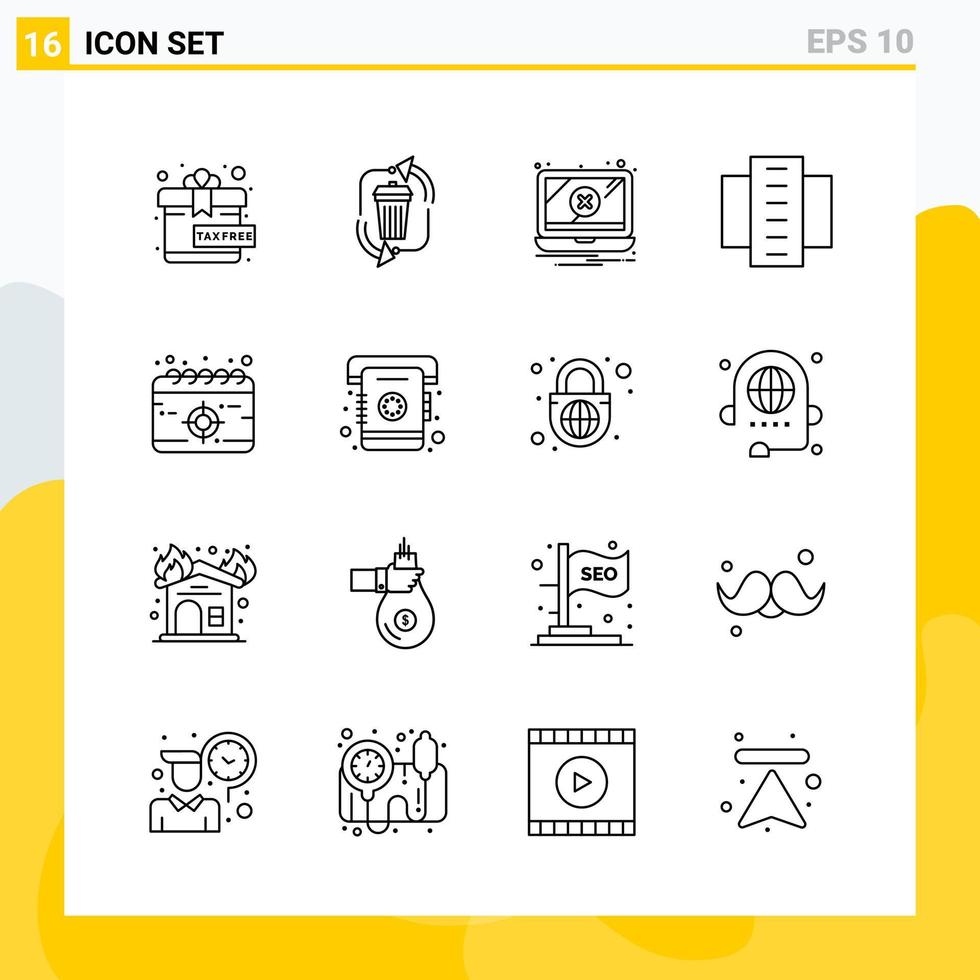 Collection of 16 Universal Line Icons. Icon Set for Web and Mobile. vector