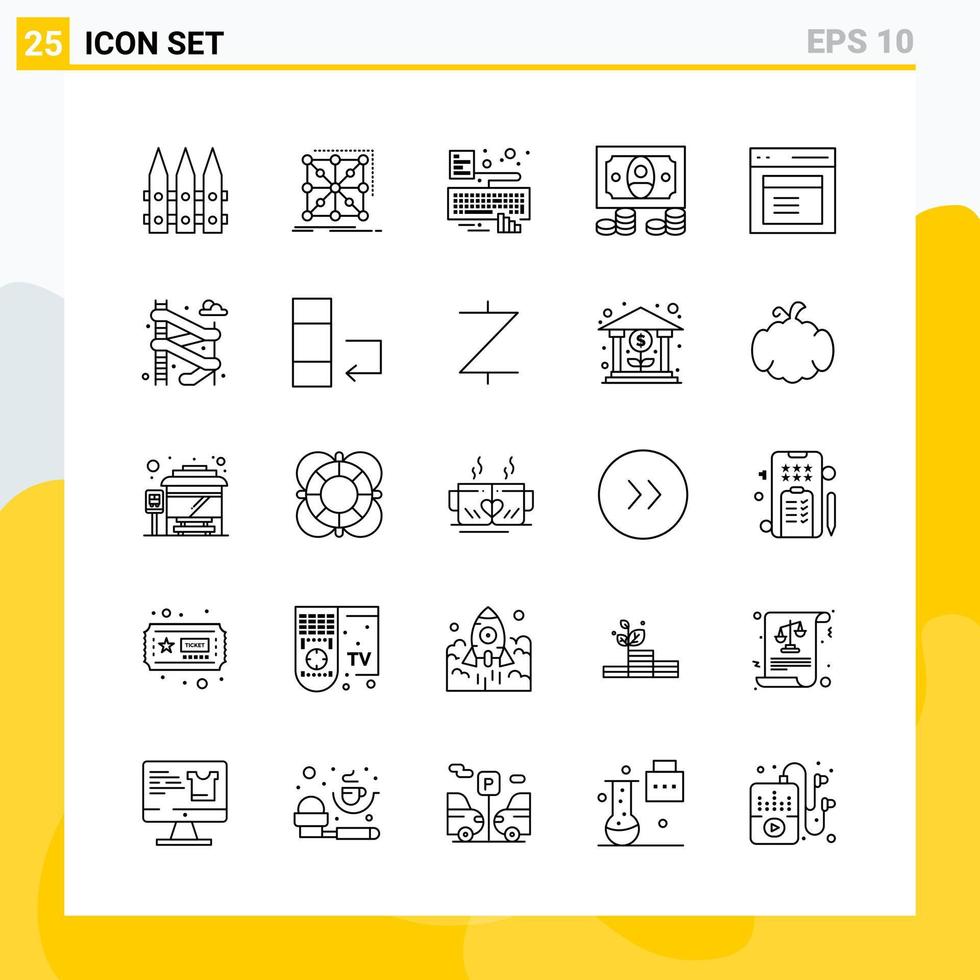 Collection of 25 Universal Line Icons. Icon Set for Web and Mobile. vector