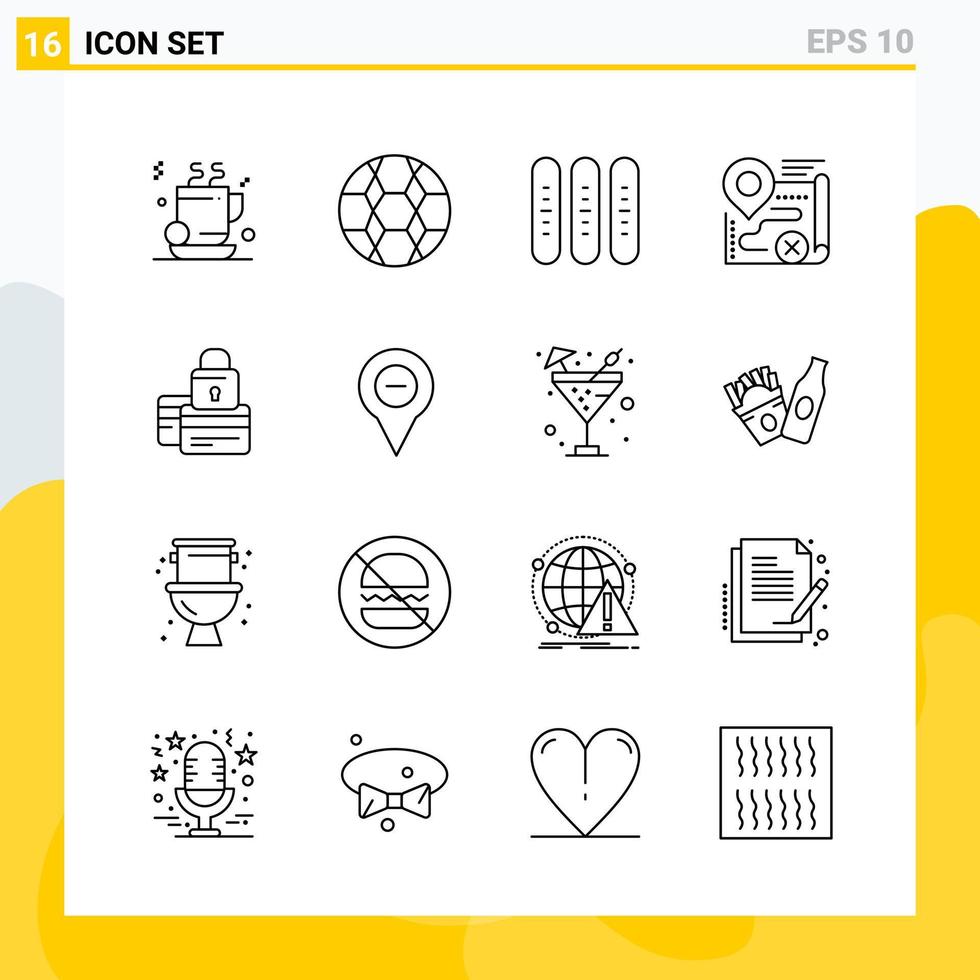 Collection of 16 Universal Line Icons. Icon Set for Web and Mobile. vector