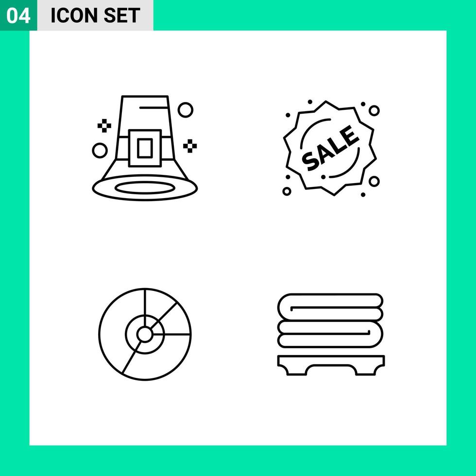 Pack of 4 Line Style Icon Set. Outline Symbols for print. Creative Signs Isolated on White Background. 4 Icon Set. vector
