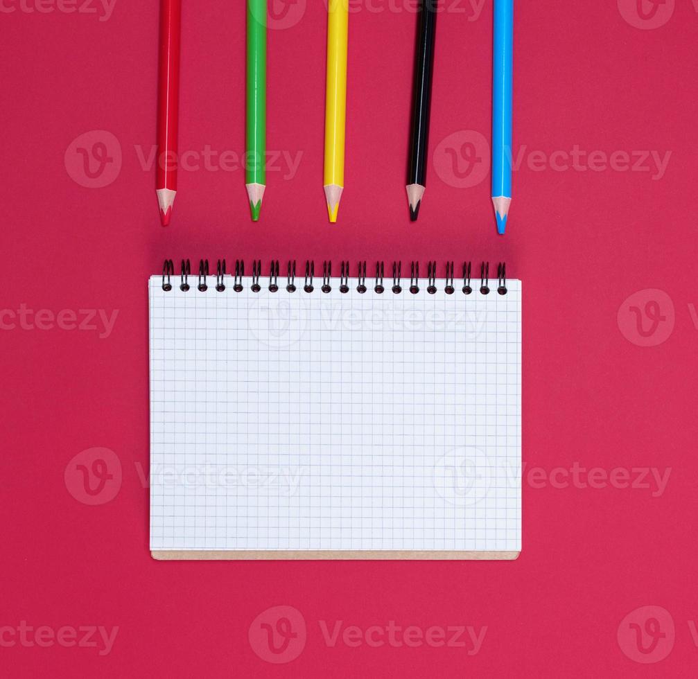 open notebook with empty white sheets photo