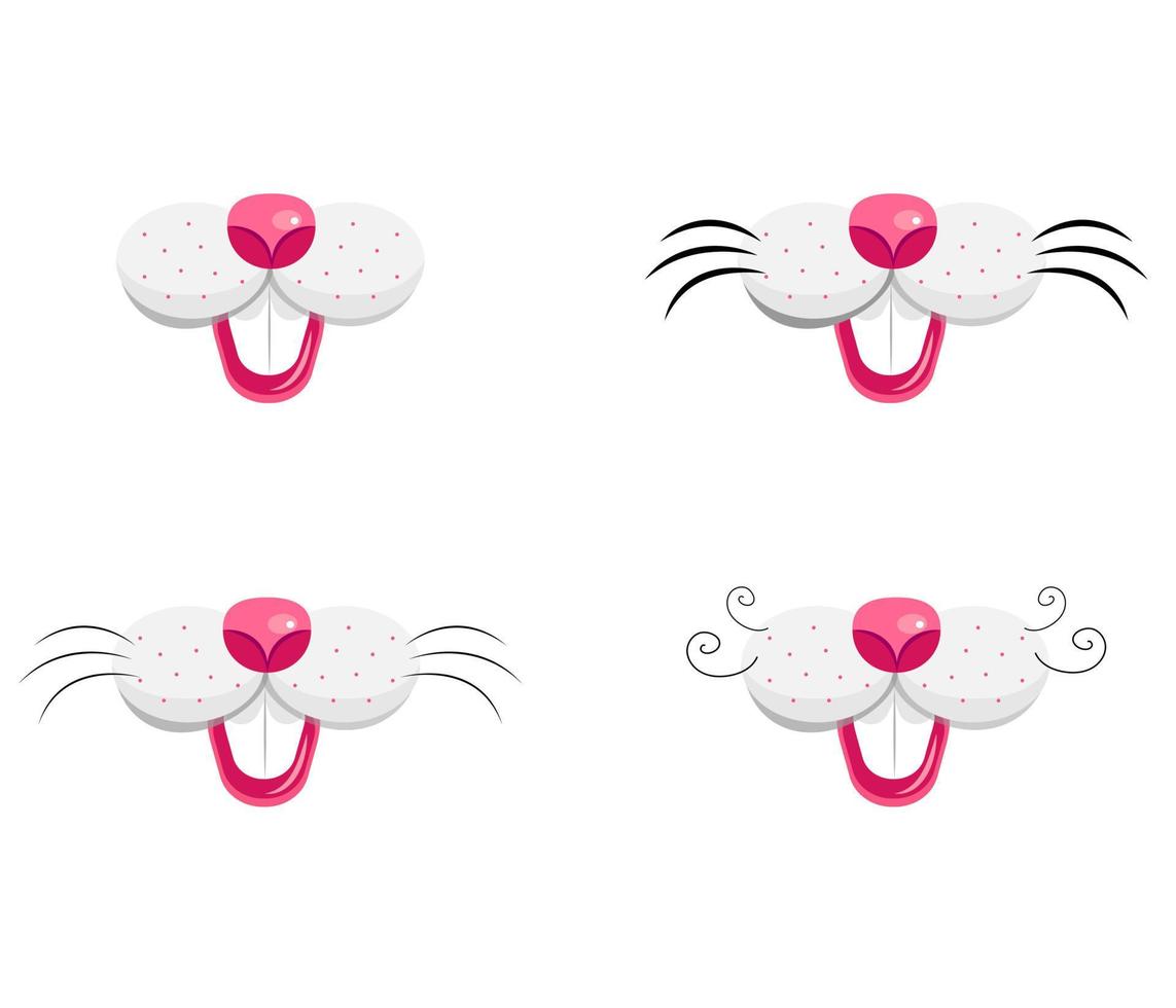 rabbit mask on a white background . Vector illustration