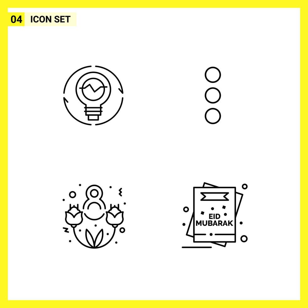 4 Icon Set Simple Line Symbols Outline Sign on White Background for Website Design Mobile Applications and Print Media vector