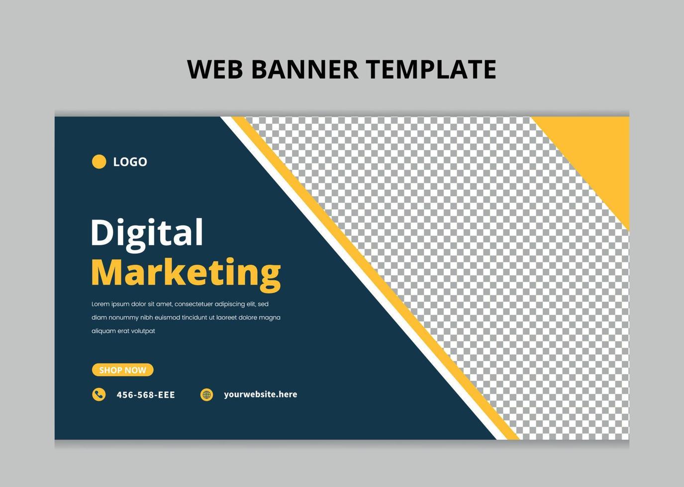 Digital Marketing social media web template. vector