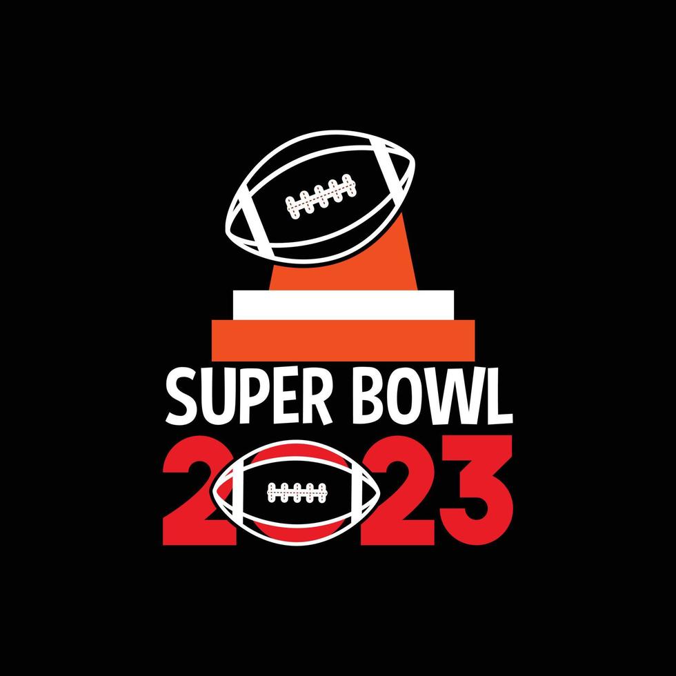 Super Bowl 2023 diseño de camisetas vectoriales. diseño de camiseta de super bowl. se puede utilizar para imprimir tazas, diseños de pegatinas, tarjetas de felicitación, afiches, bolsos y camisetas. vector