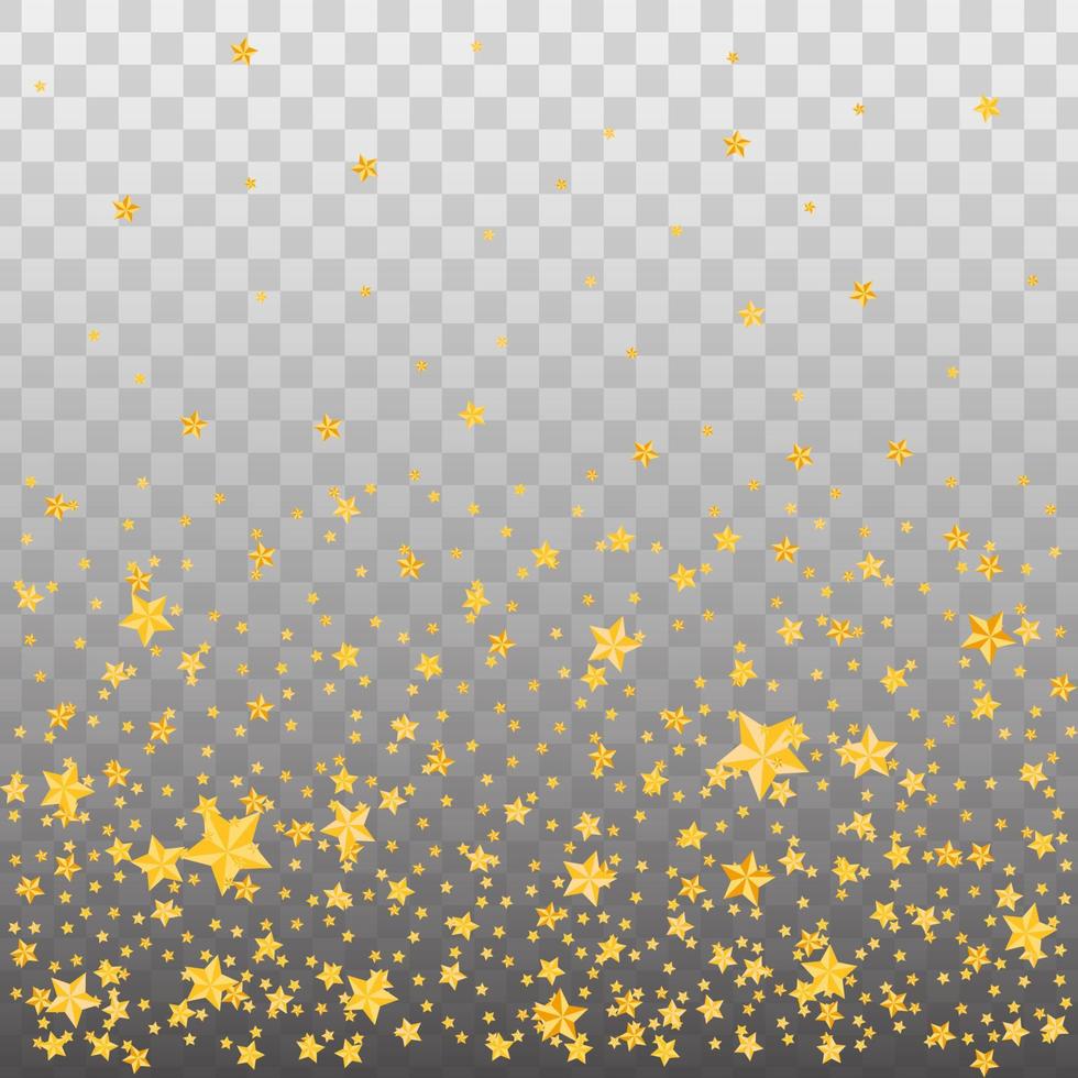 Gold stars decoration on transparent background vector