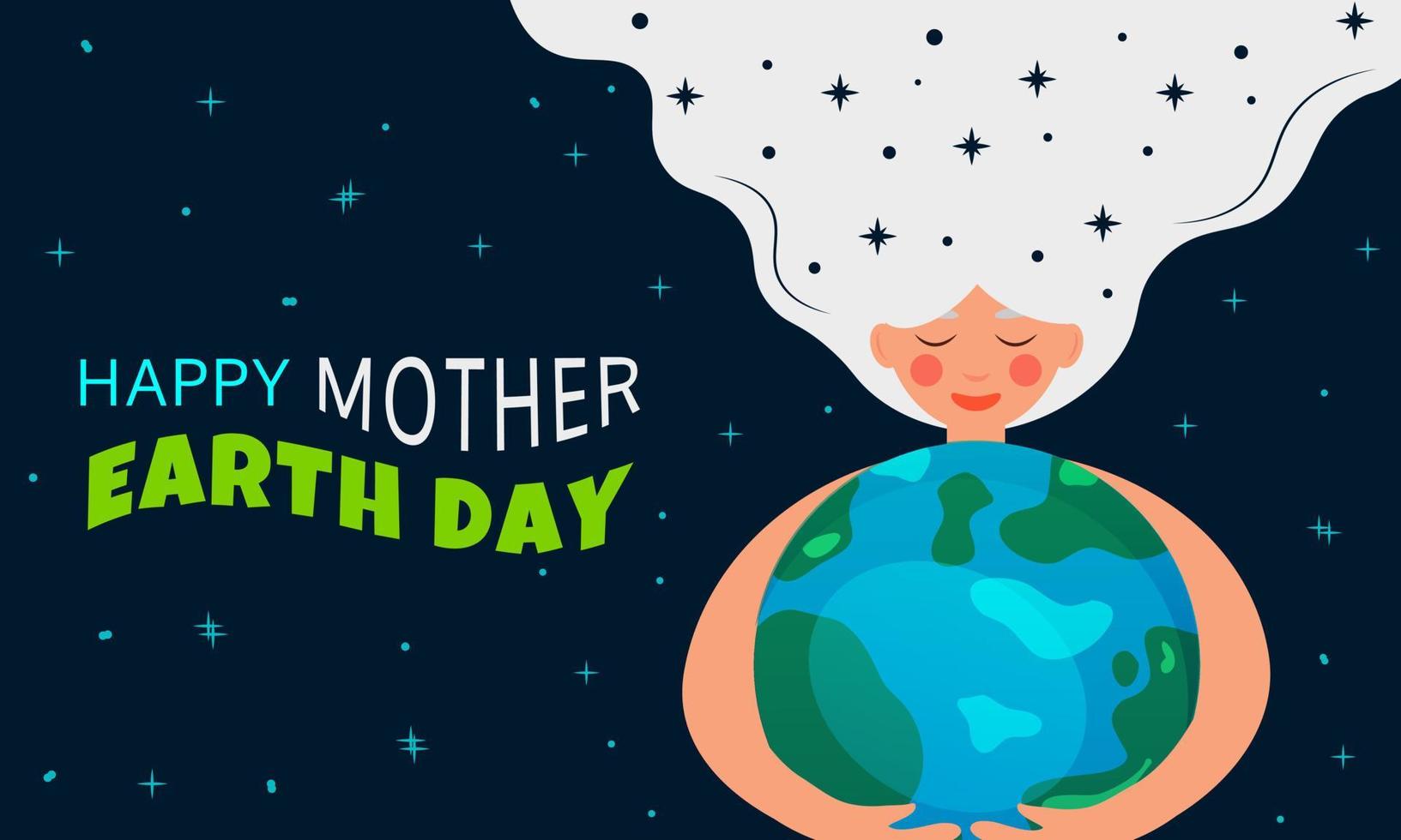 Happy Earth Day Banner with women. Illustration of a happy earth day banner vector