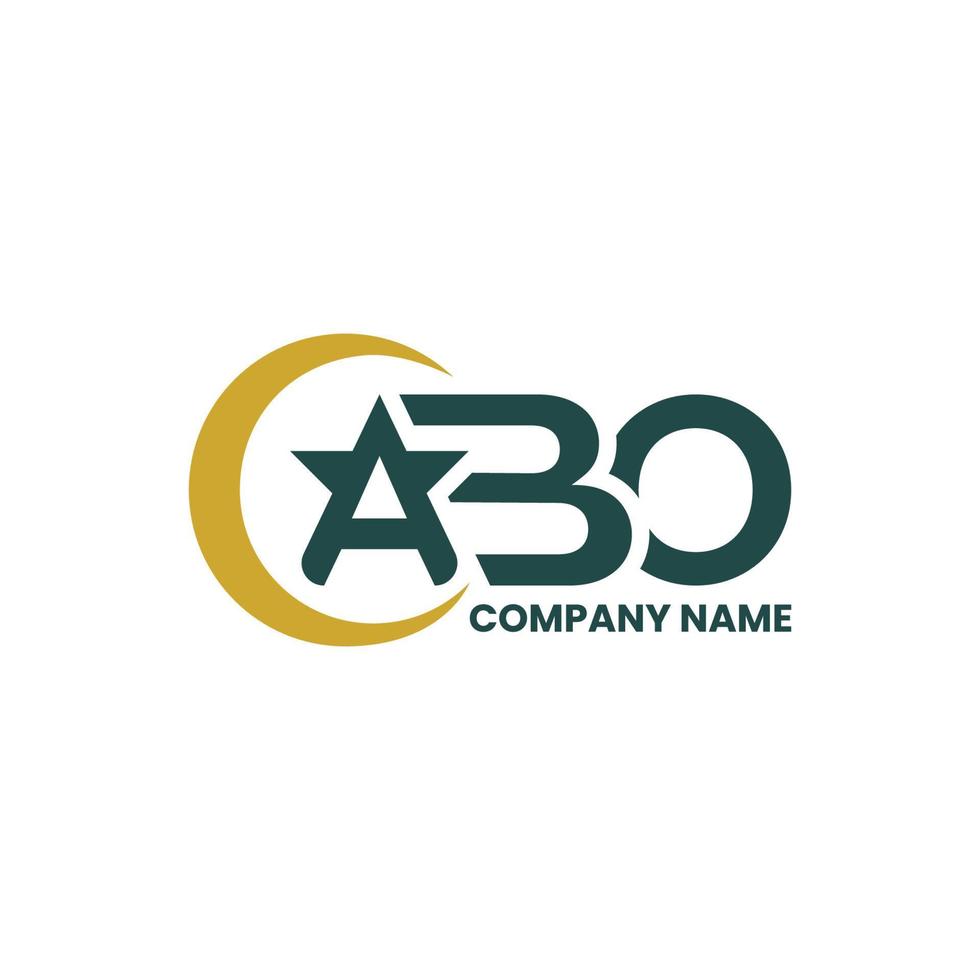 Free Vector Letter ABO Moon Star Logo