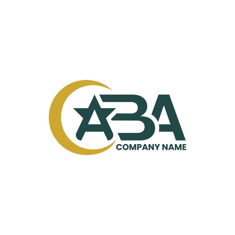 Free Vector Letter ABA Moon Star Logo