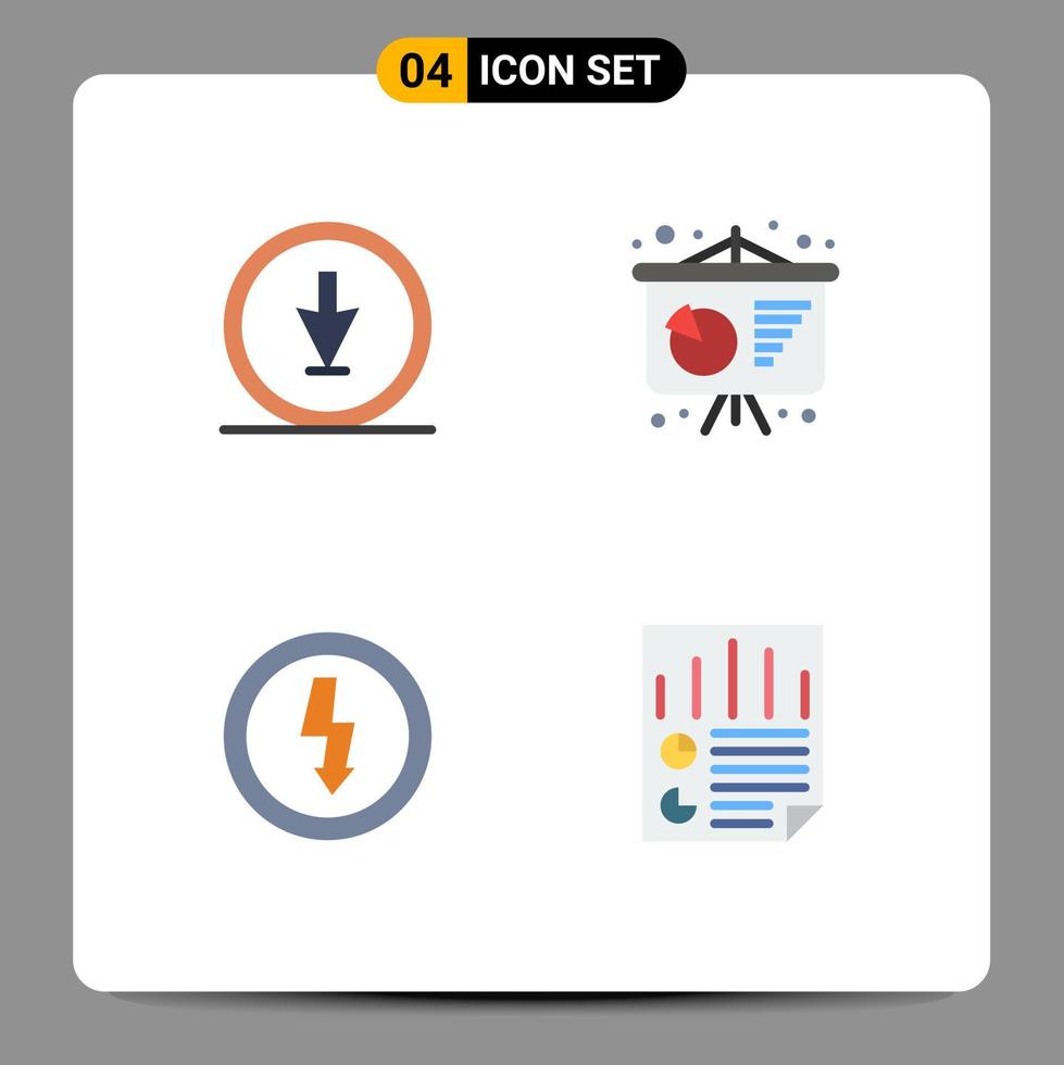 Modern Set of 4 Flat Icons Pictograph of arrow devices navigation conference poster power Editable Vector Design Elements