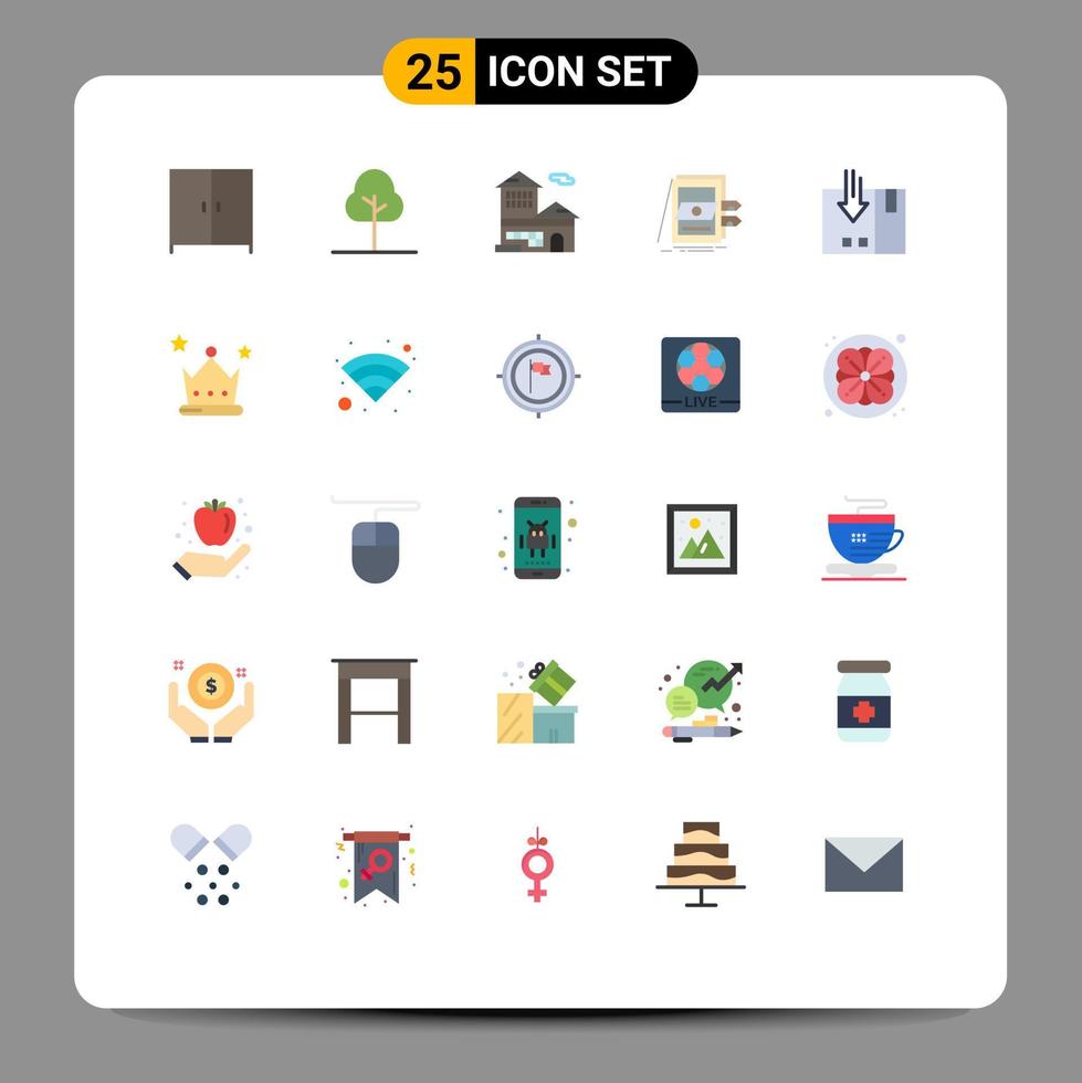 Editable Vector Line Pack of 25 Simple Flat Colors of logistic arrow building files sale Editable Vector Design Elements