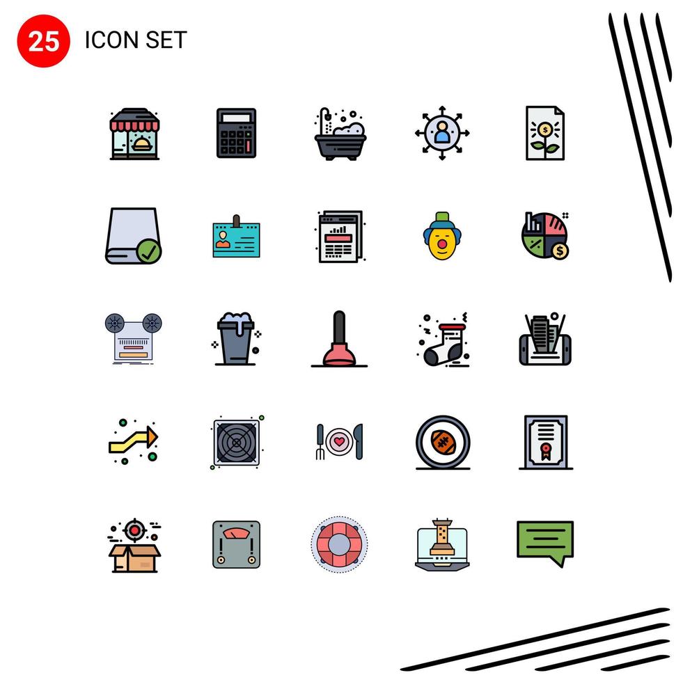 Modern Set of 25 Filled line Flat Colors and symbols such as business opportunity home job arrows Editable Vector Design Elements