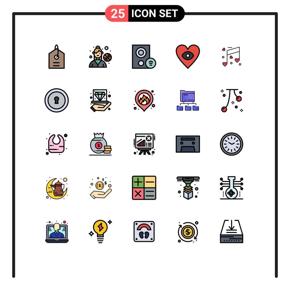 25 Creative Icons Modern Signs and Symbols of wedding love gadget music heart Editable Vector Design Elements