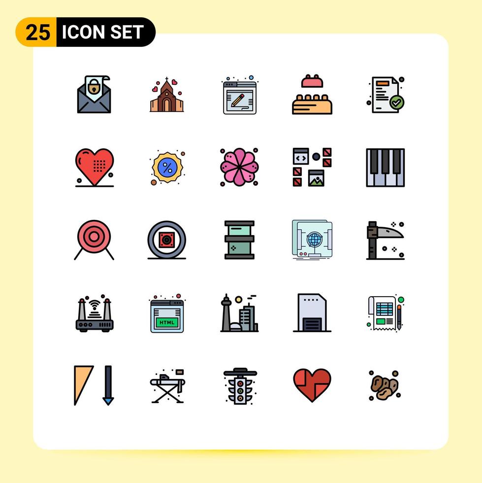 conjunto de 25 iconos de ui modernos símbolos signos para informe médico blog médico ladrillos lego elementos de diseño vectorial editables vector