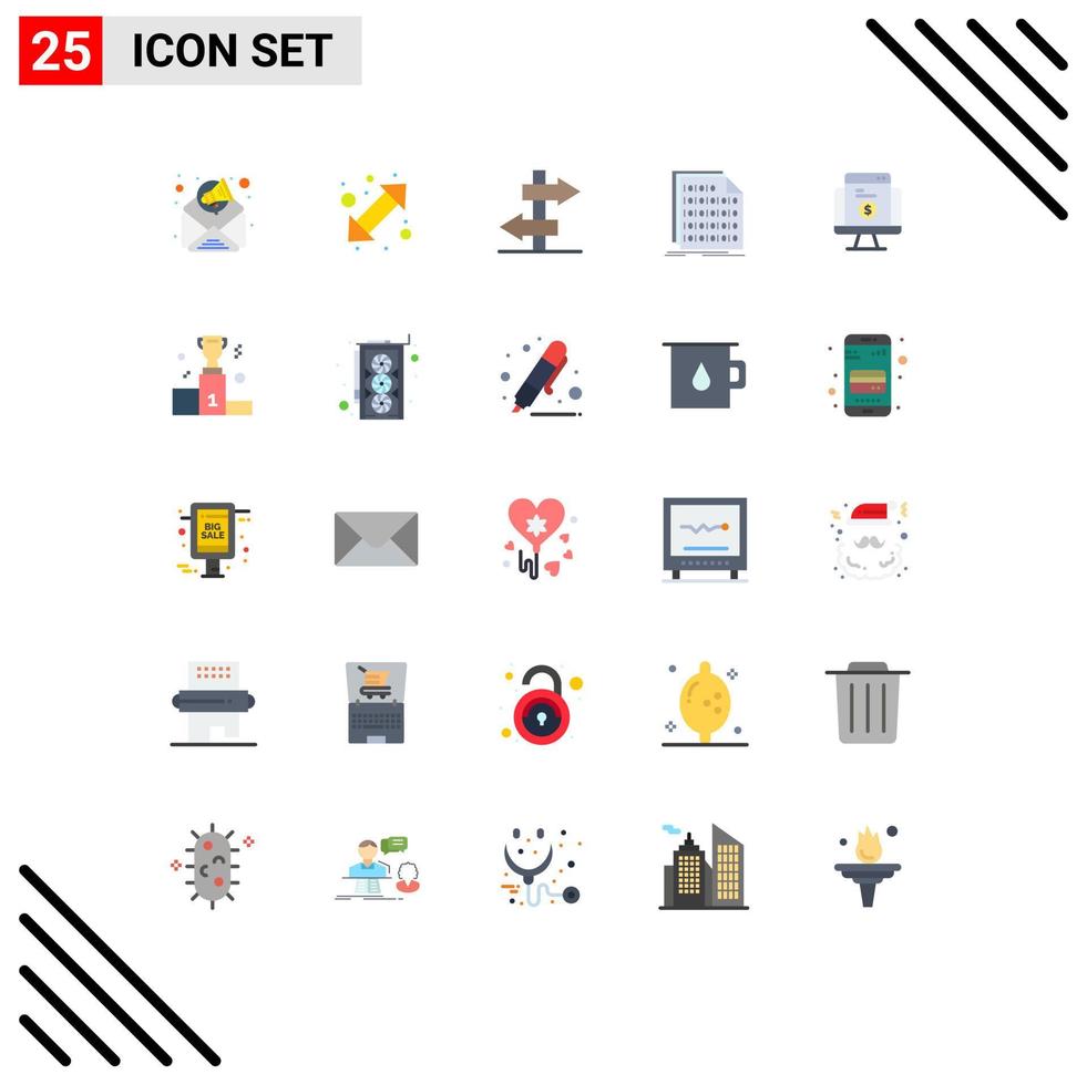 Modern Set of 25 Flat Colors and symbols such as shopping payment sign document coding Editable Vector Design Elements