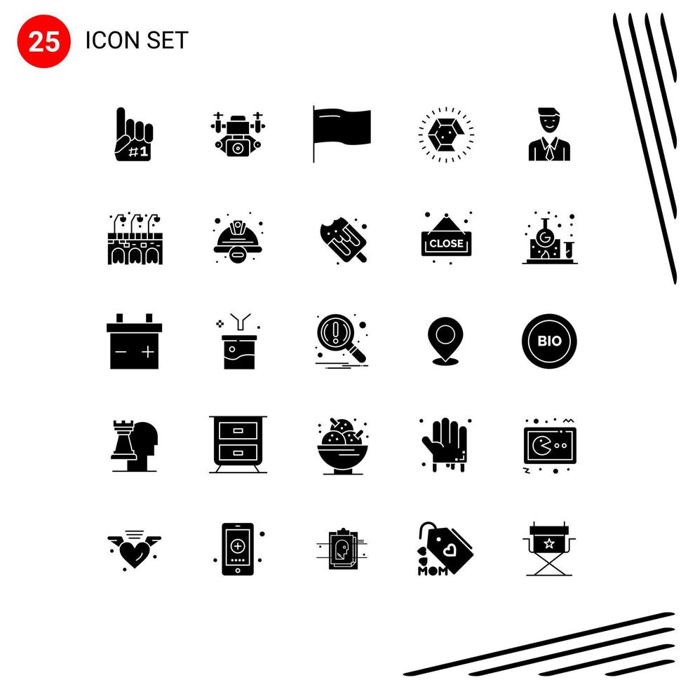 25 Creative Icons Modern Signs and Symbols of man executive flag business ring Editable Vector Design Elements