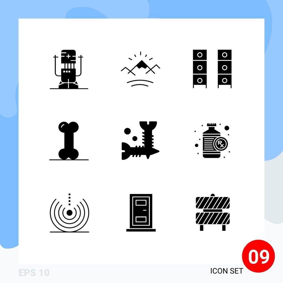 Mobile Interface Solid Glyph Set of 9 Pictograms of joints health canada anatomy office draw Editable Vector Design Elements