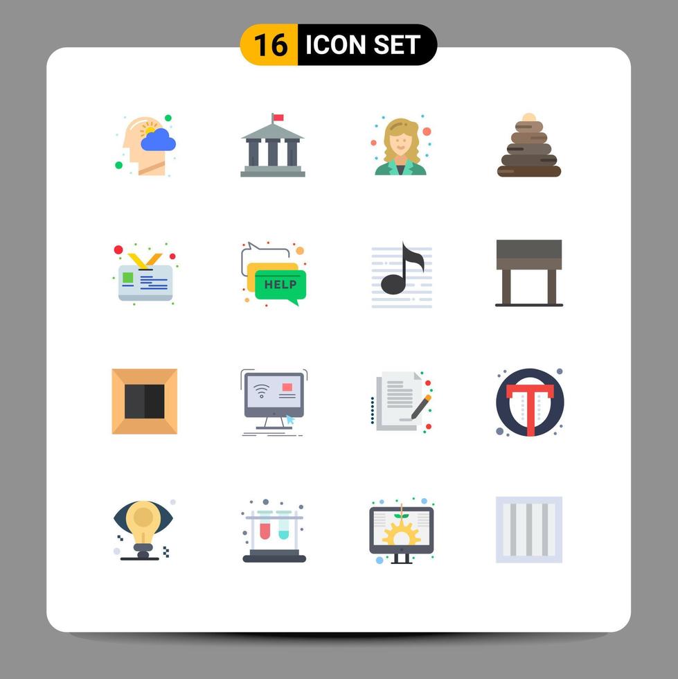 16 Creative Icons Modern Signs and Symbols of id toy usa pyramid scientist Editable Pack of Creative Vector Design Elements