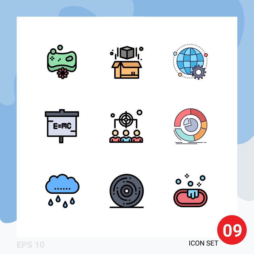 9 iconos creativos signos y símbolos modernos de laboratorio de negocios educación de laboratorio en línea elementos de diseño de vectores editables