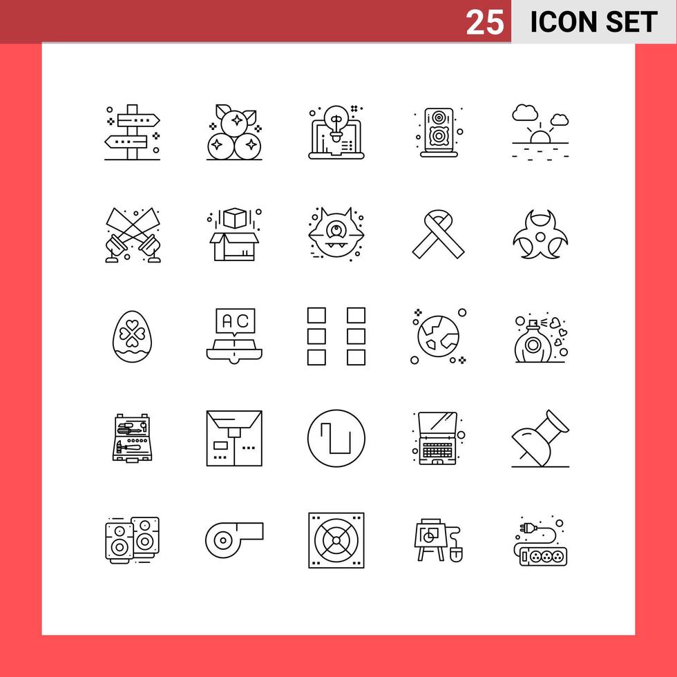 Group of 25 Lines Signs and Symbols for warm speaker thanksgiving loudspeaker idea Editable Vector Design Elements