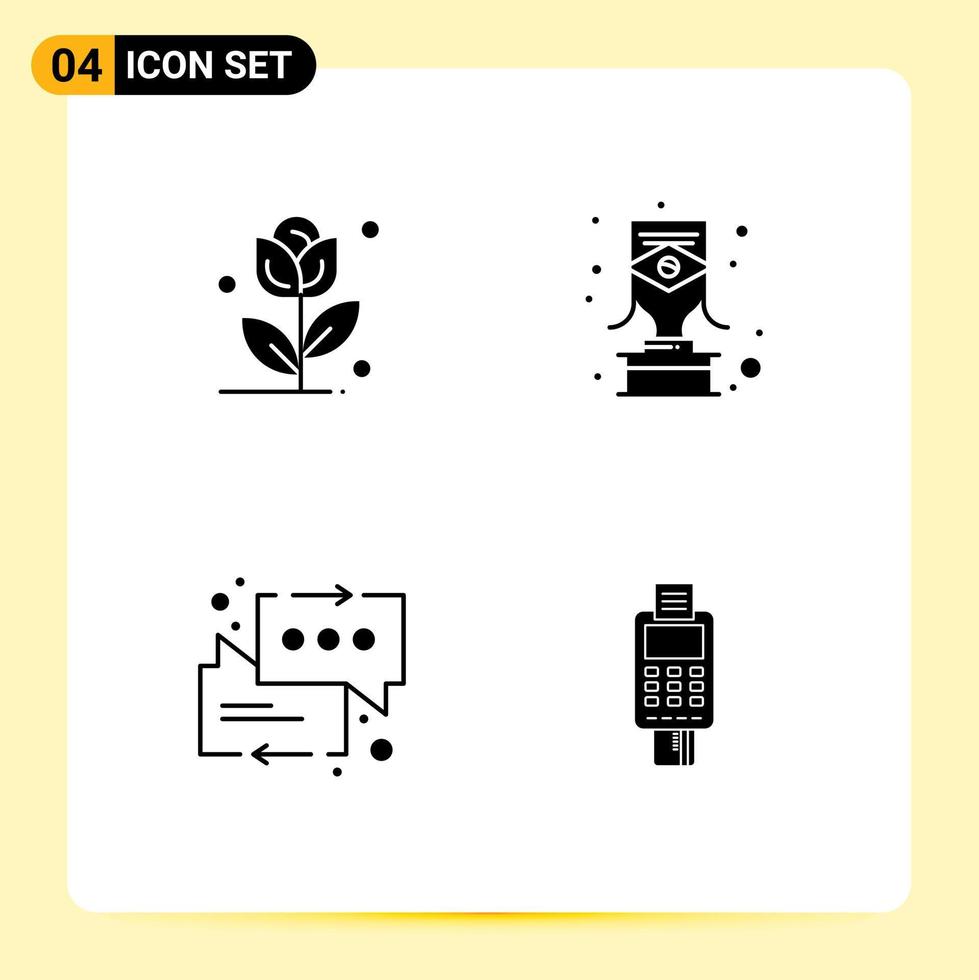 Pictogram Set of Simple Solid Glyphs of flower support brazilian award machine Editable Vector Design Elements