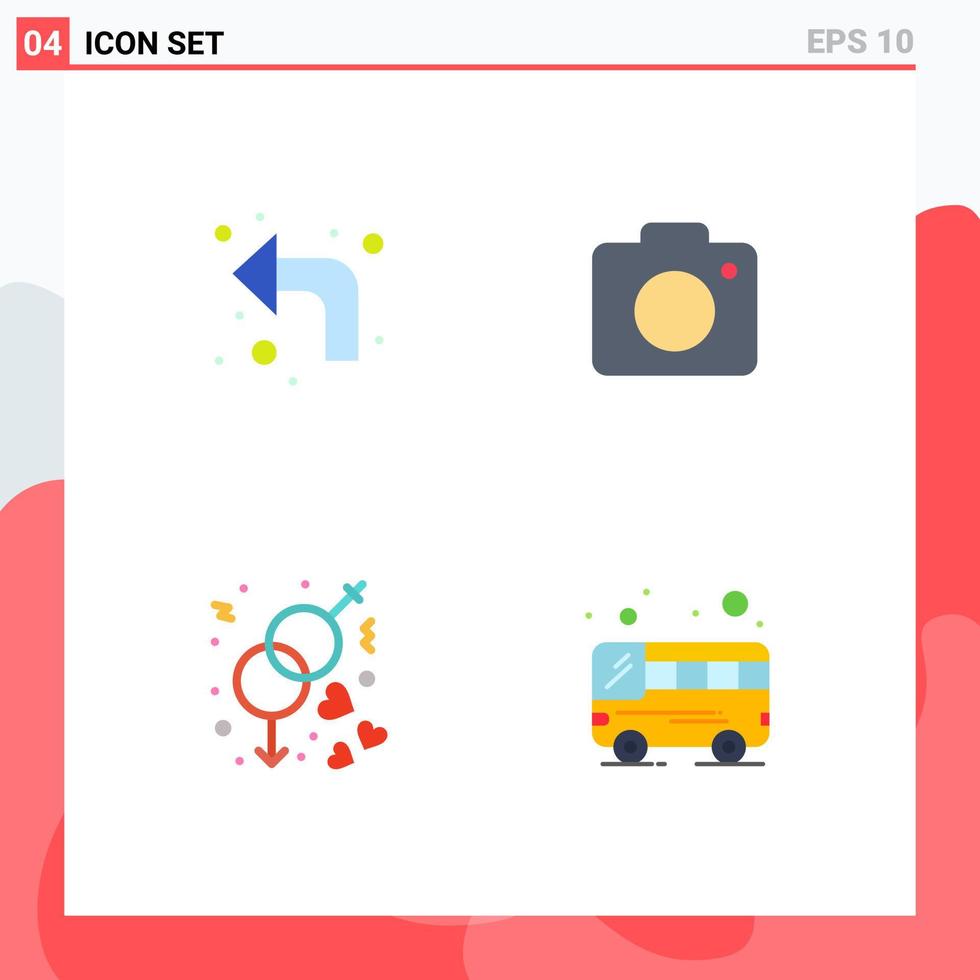 Pictogram Set of 4 Simple Flat Icons of arrows gender left photo wedding Editable Vector Design Elements